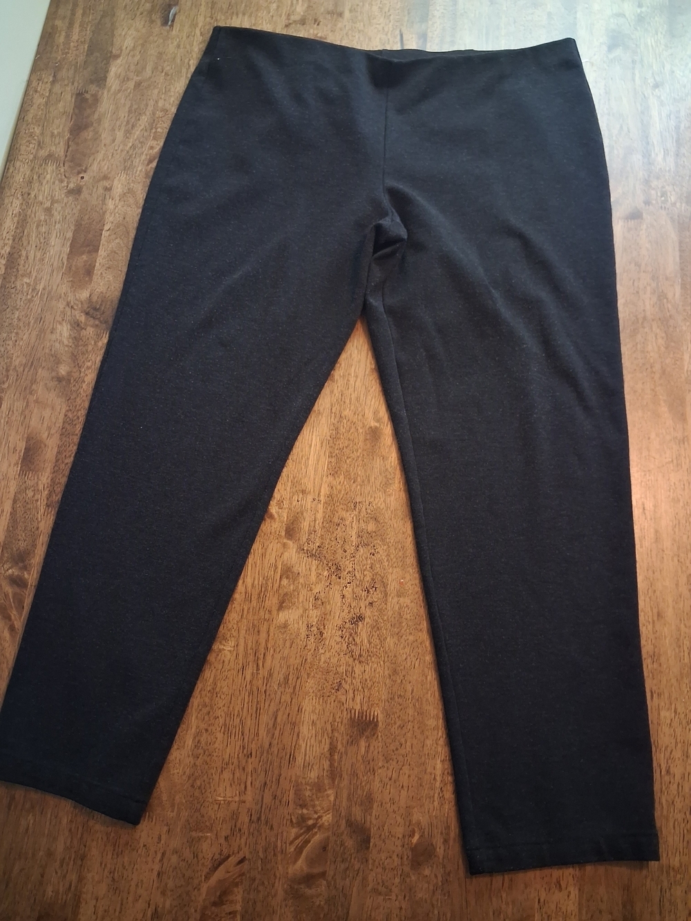 Eileen Fisher Grey Black Stretch Ponte Elastic Waist Ankle Pants XL